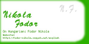 nikola fodor business card